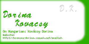 dorina kovacsy business card
