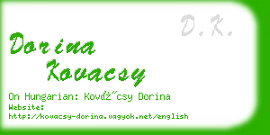 dorina kovacsy business card